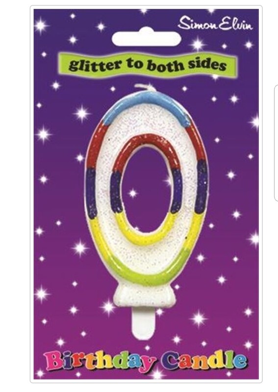 NUMBER 0 multicoloured candle