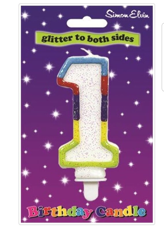 NUMBER 1 multicoloured candle