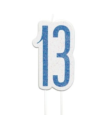 Double number glitter candles