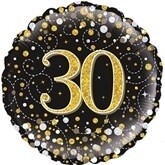 30th Birthday Black & Gold Foil Balloon
