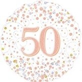 Rose Gold Glitz 50th Birthday 18" Foil Balloon