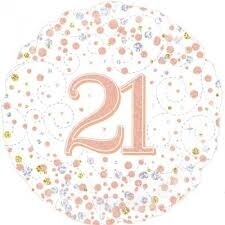 Rose Gold Glitz 21st Birthday 18" Foil Balloon