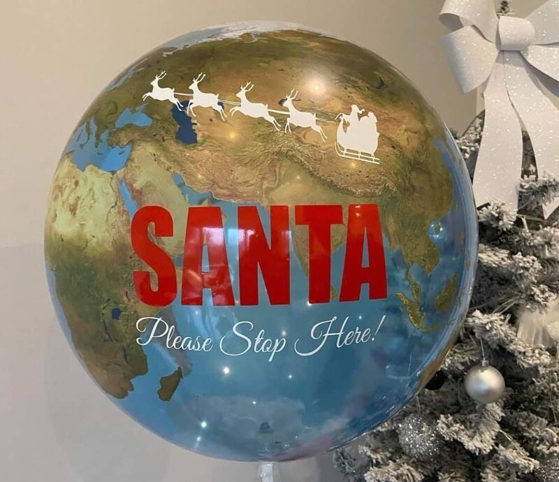 "Santa Please Stop Here" Bubble Balloon