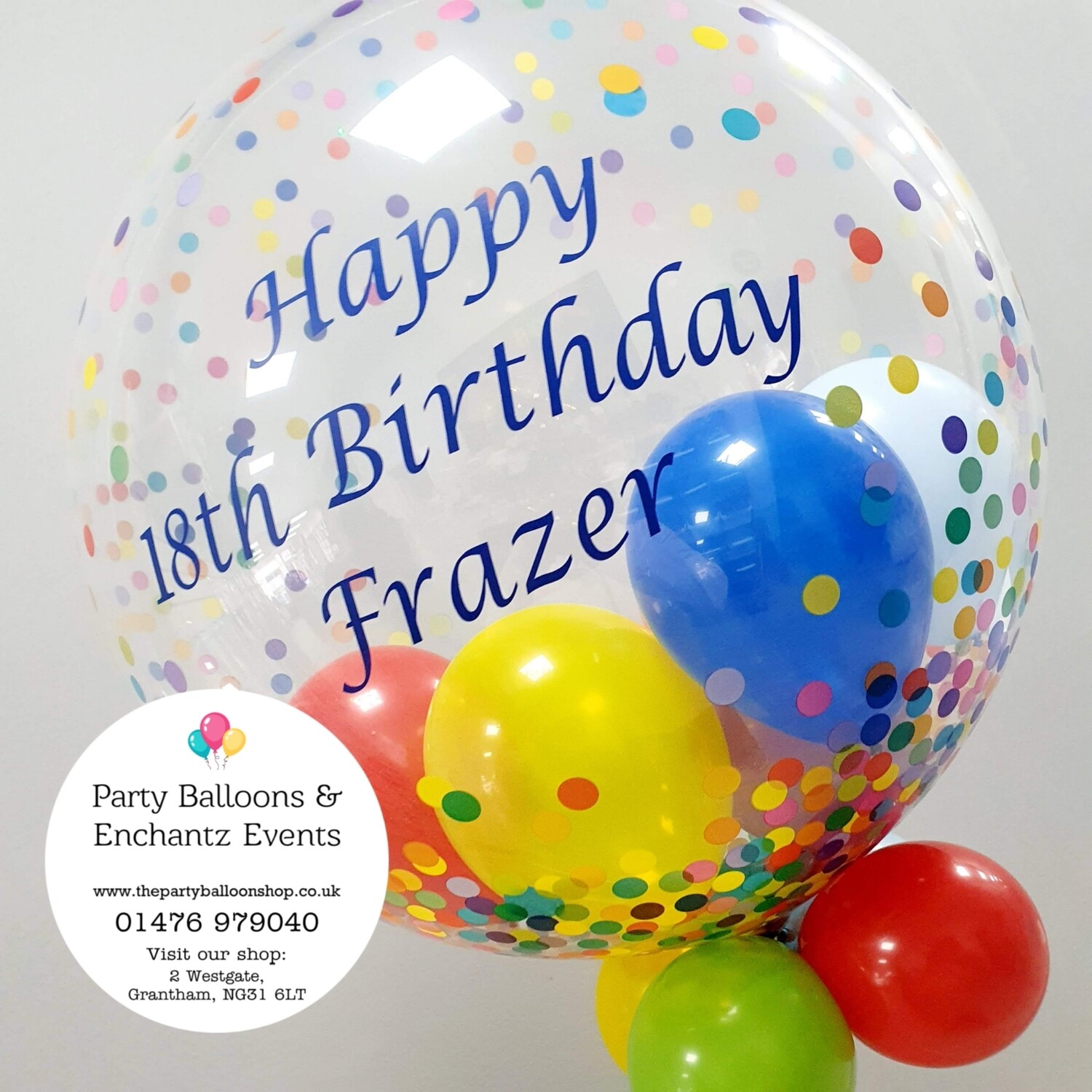 Multi colour confetti printed Bubble Balloon 
