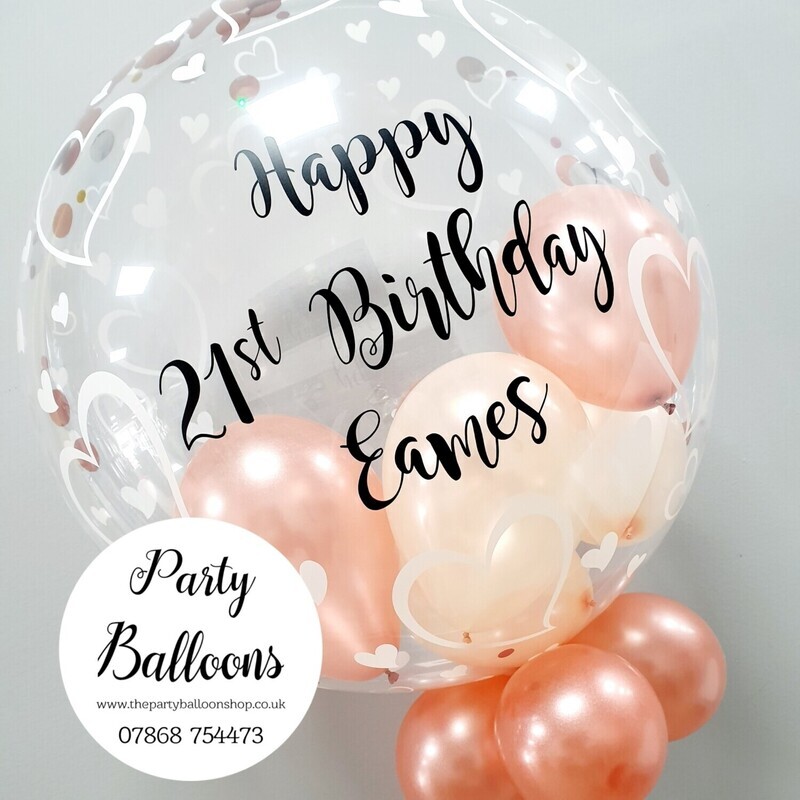 Hearts Bubble Balloon with mini balloons 