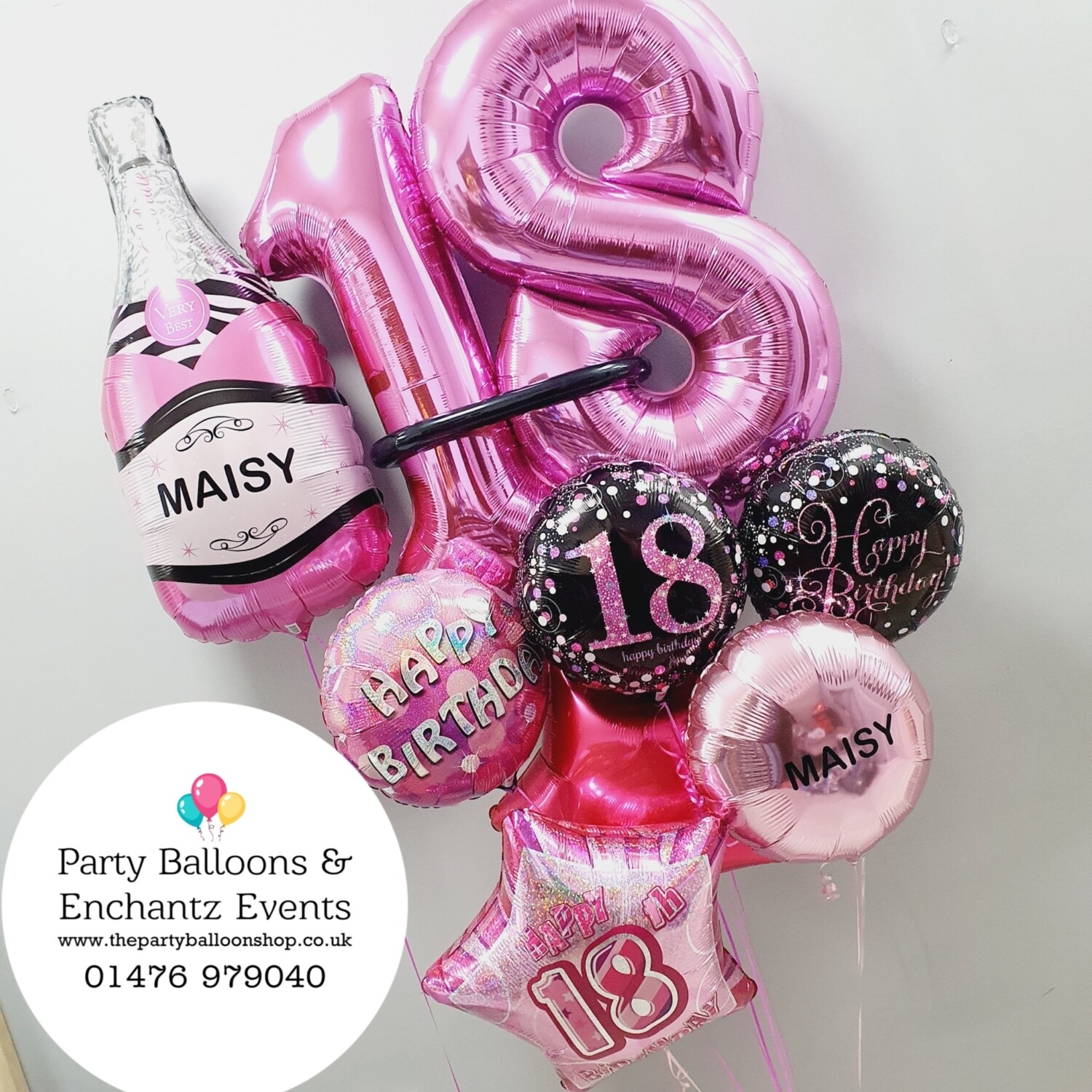 Champange Birthday Balloon Bouquet