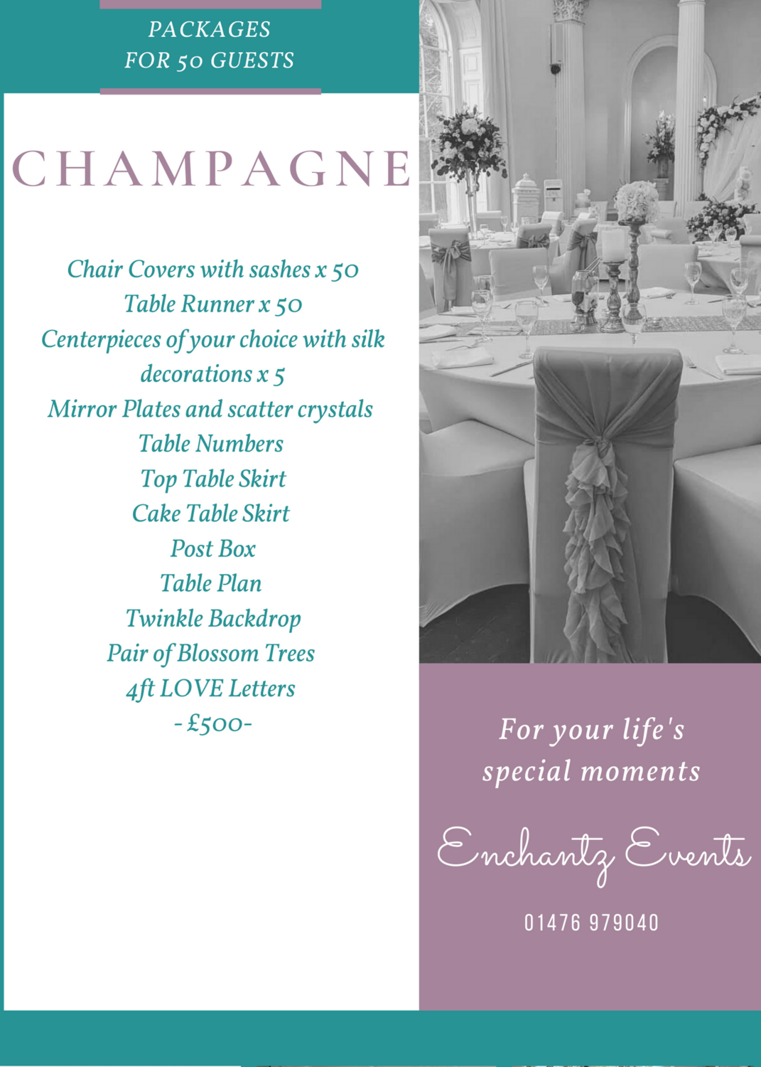 50 GUESTS - CHAMPAGNE package