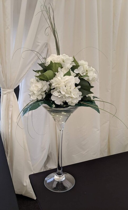 Tall Martini Glass Vase Hire