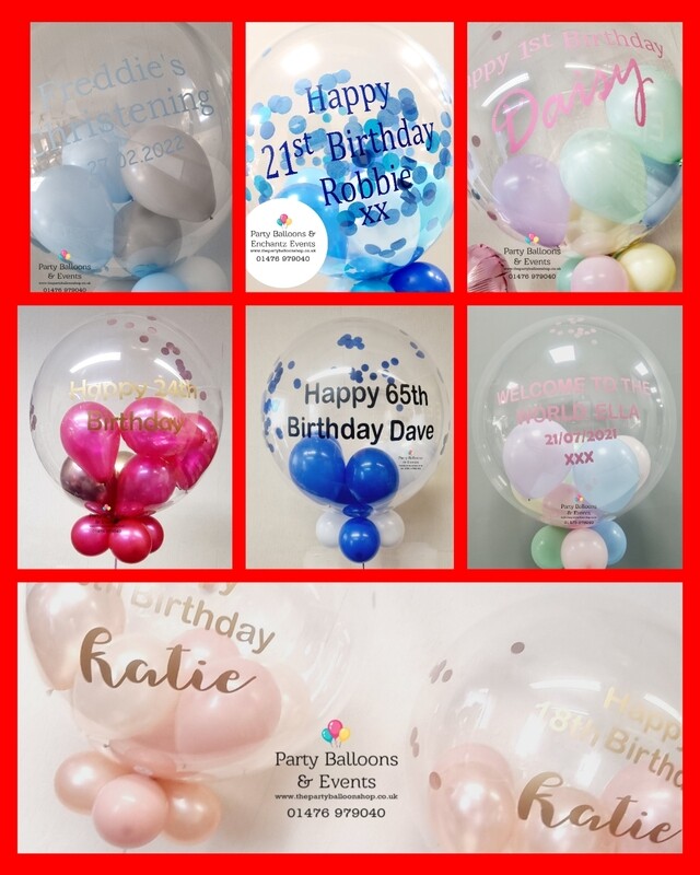 Personalised Clear Bubble Balloon with mini balloons 