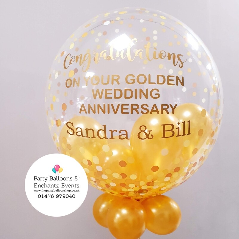 Personalised Clear Bubble Balloon with mini balloons 