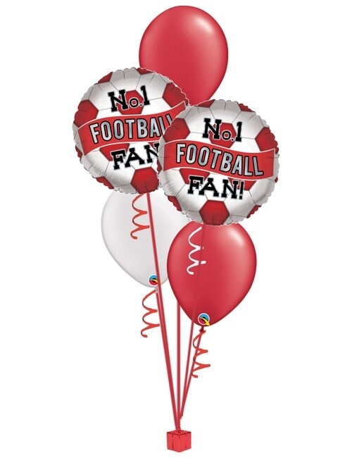 NO 1 Football fan balloon bouquet - Red