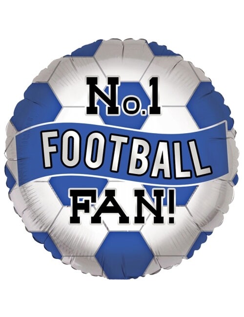 No 1 Football fan foil balloon - Blue