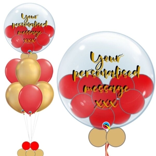 Valentine's Day Personalised bubble balloon bouquet