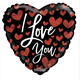I LOVE YOU Black & red heart foil balloon 