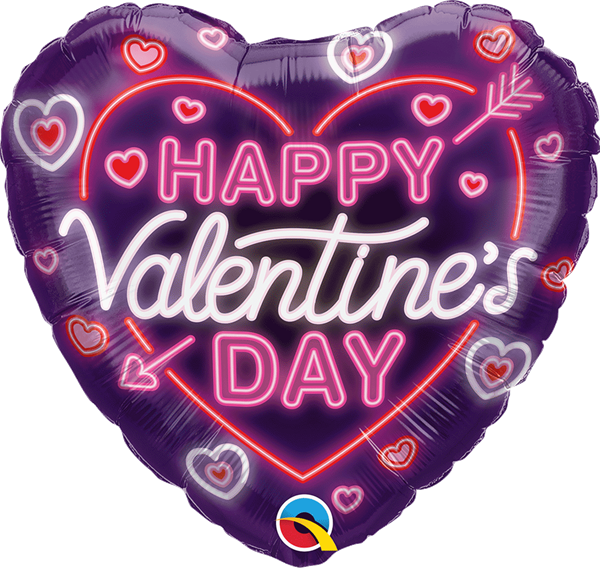 Neon HAPPY Valentine's Day foil balloon 