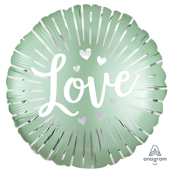 Love Burst Mint foil balloon 