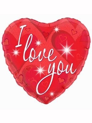 I LOVE YOU Heart shaped foil balloon 