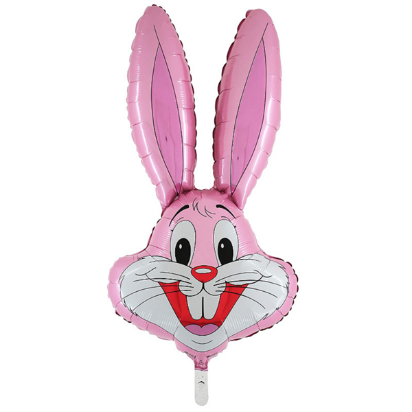 Pink Easter Bunny Head Foil Balloon 