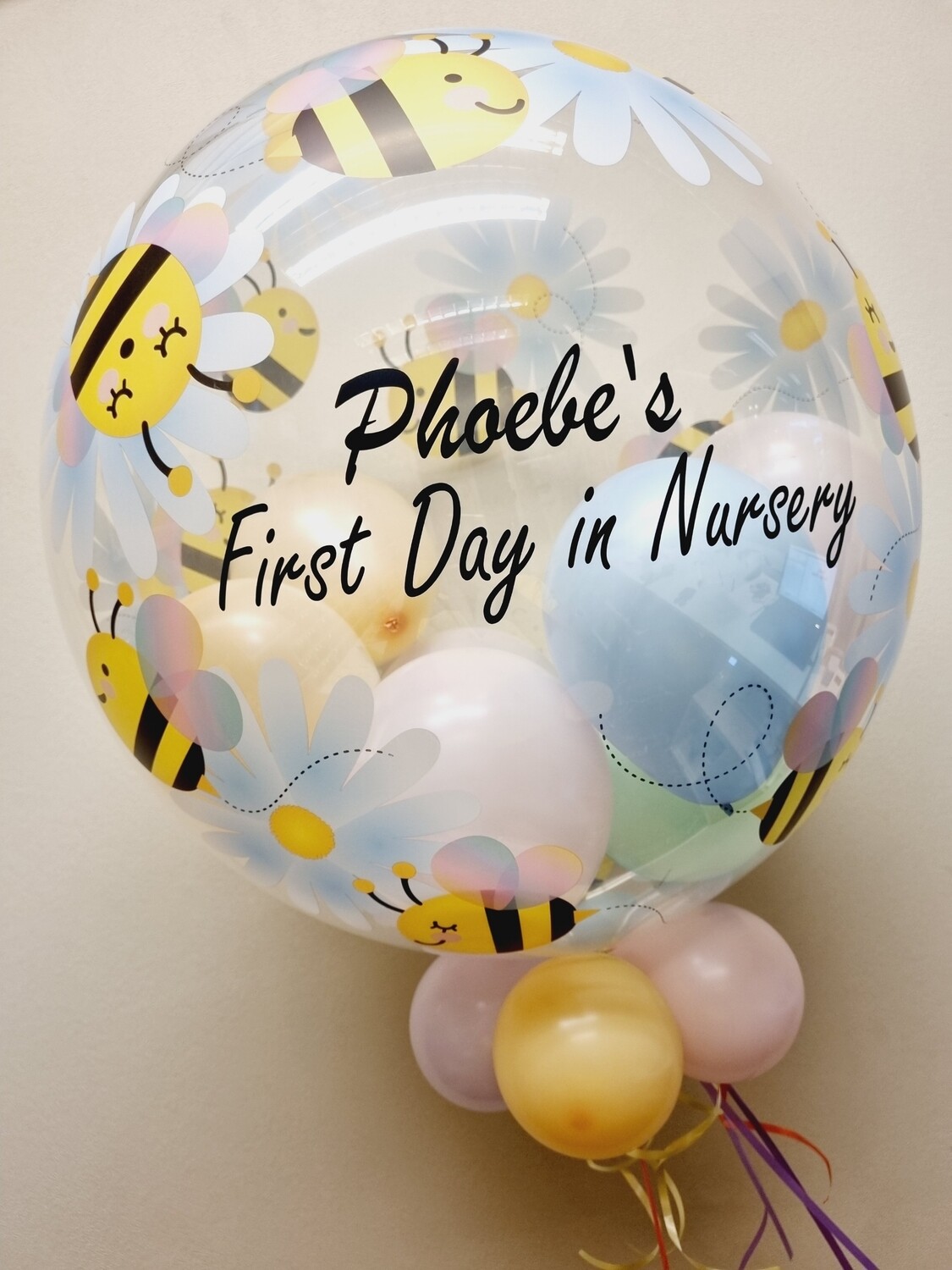 Daisies & Bees FIRST DAY SCHOOL bubble balloon 