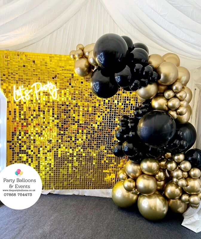 Shimmer Backdrop hire - GOLD