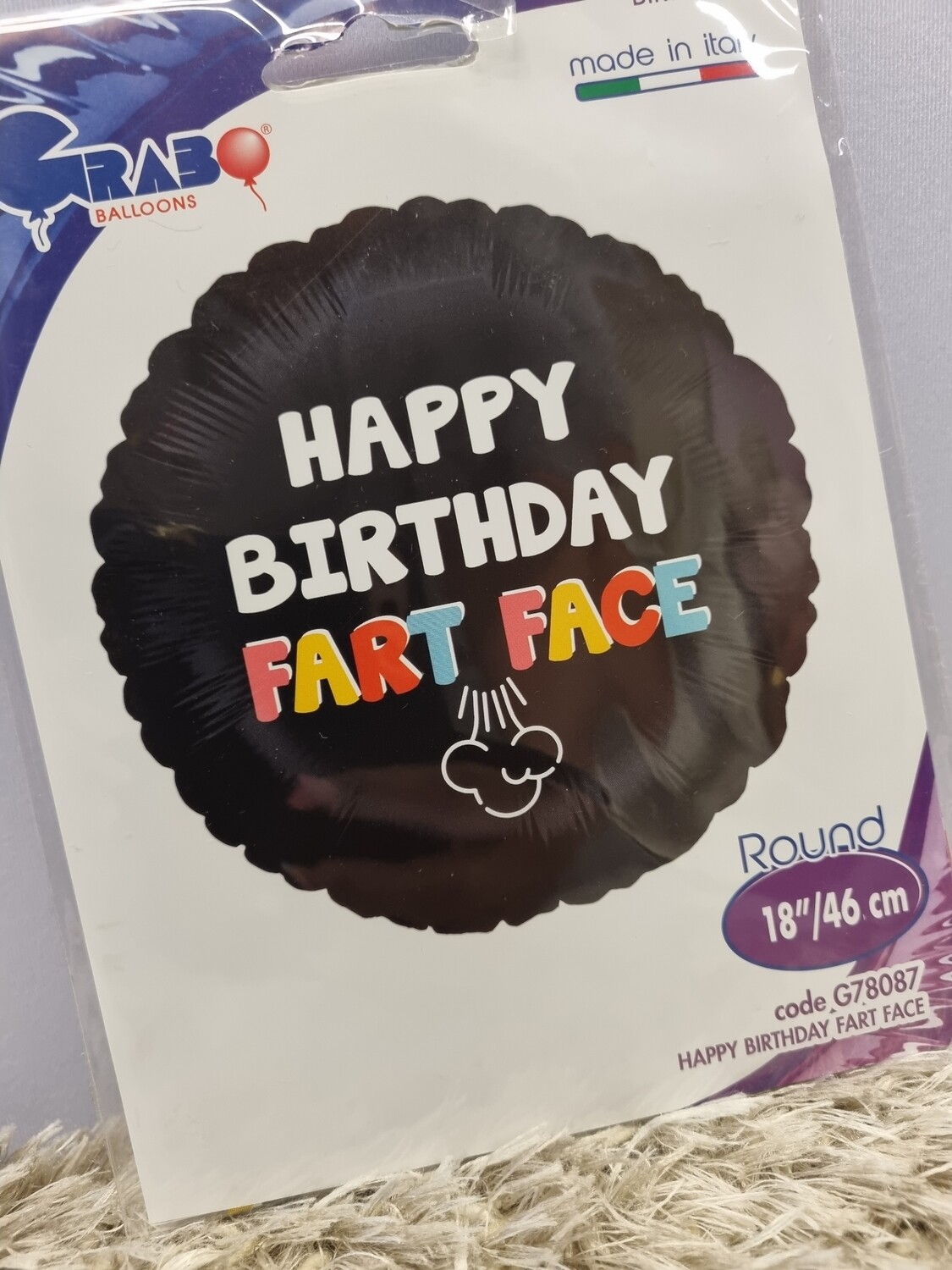 Happy Birthday Fart Face Foil Balloon 
