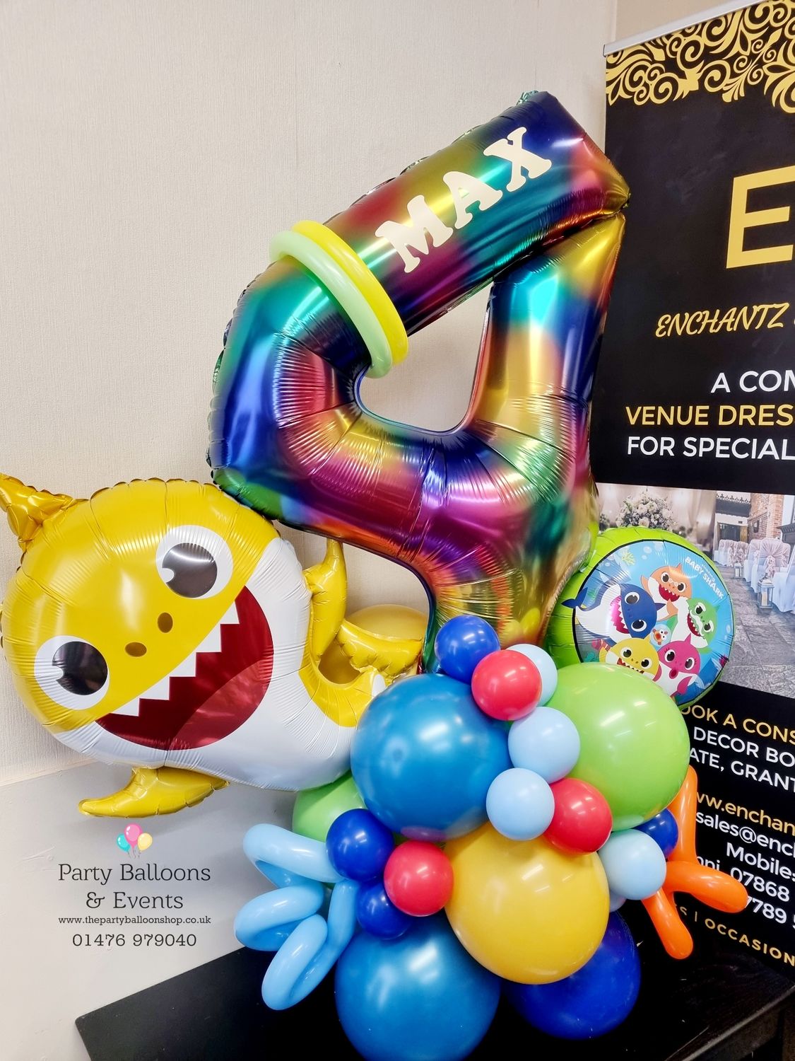 Baby Shark themed Balloon Stack 