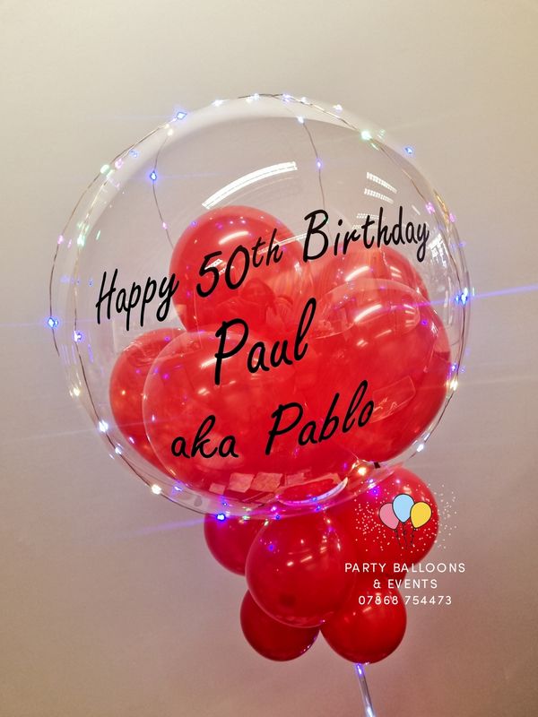Personalised Bubble Balloons with LED lights