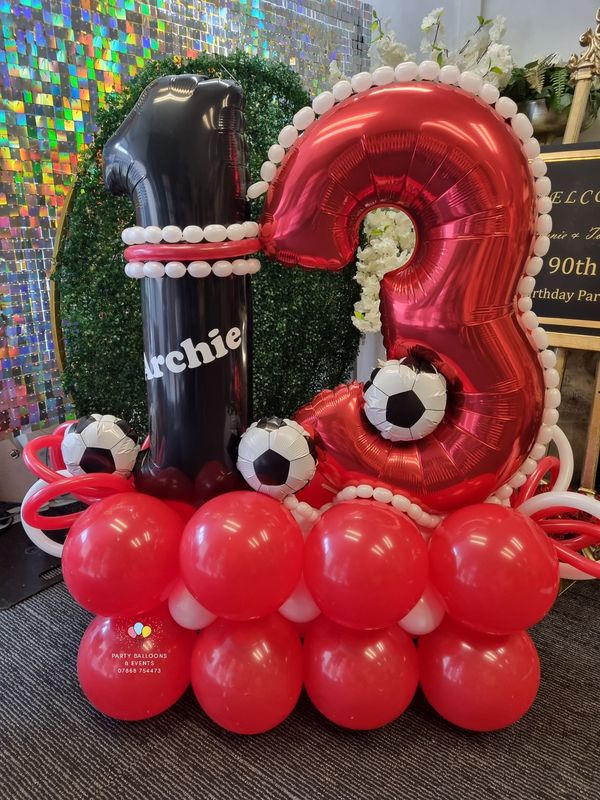 Football theme balloon stack