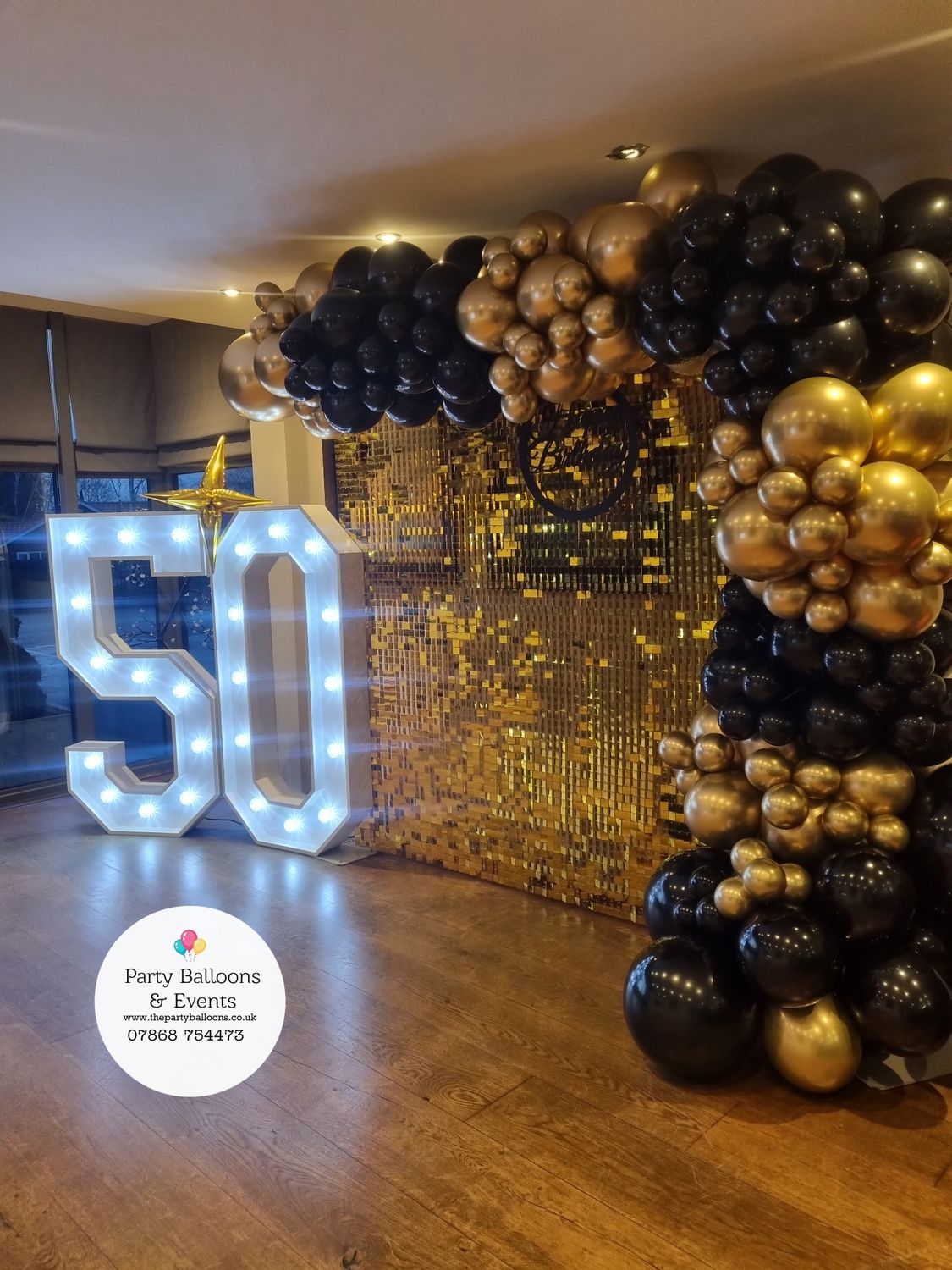 5ft Lightup Numbers with Shimmer wall Hire