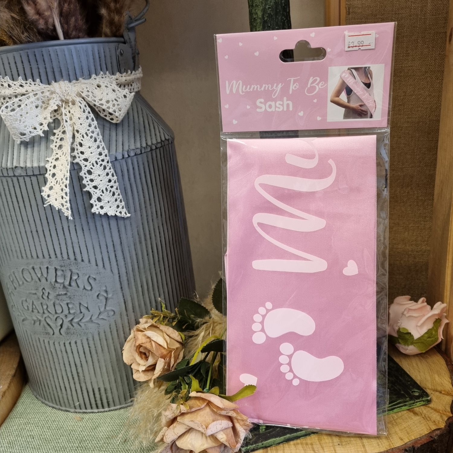 Mum to be sash pink satin