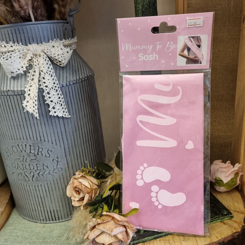 Mum to be sash pink satin
