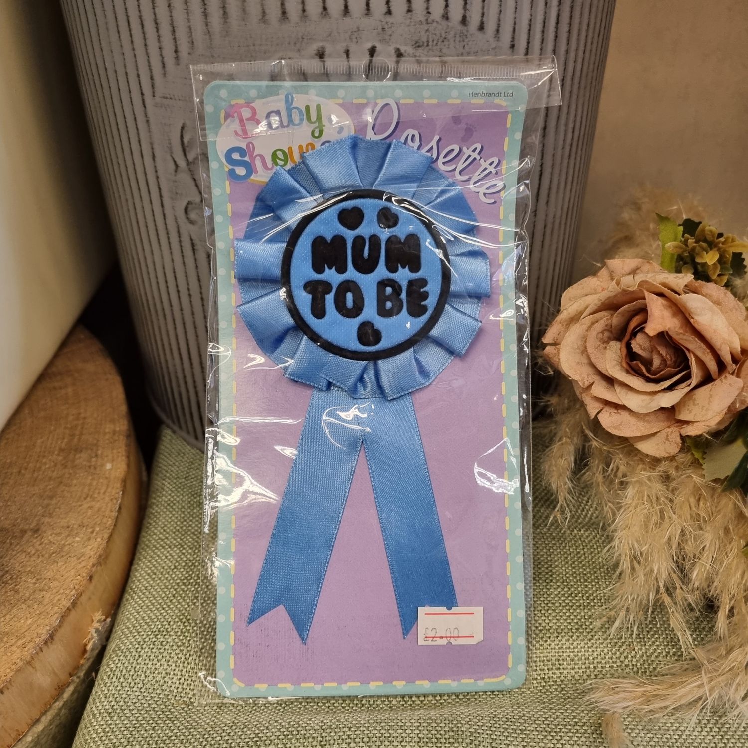 Mum to be rosette blue