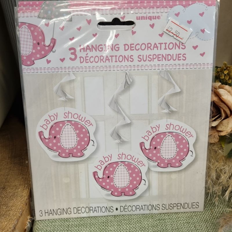 Baby shower hanging decorations