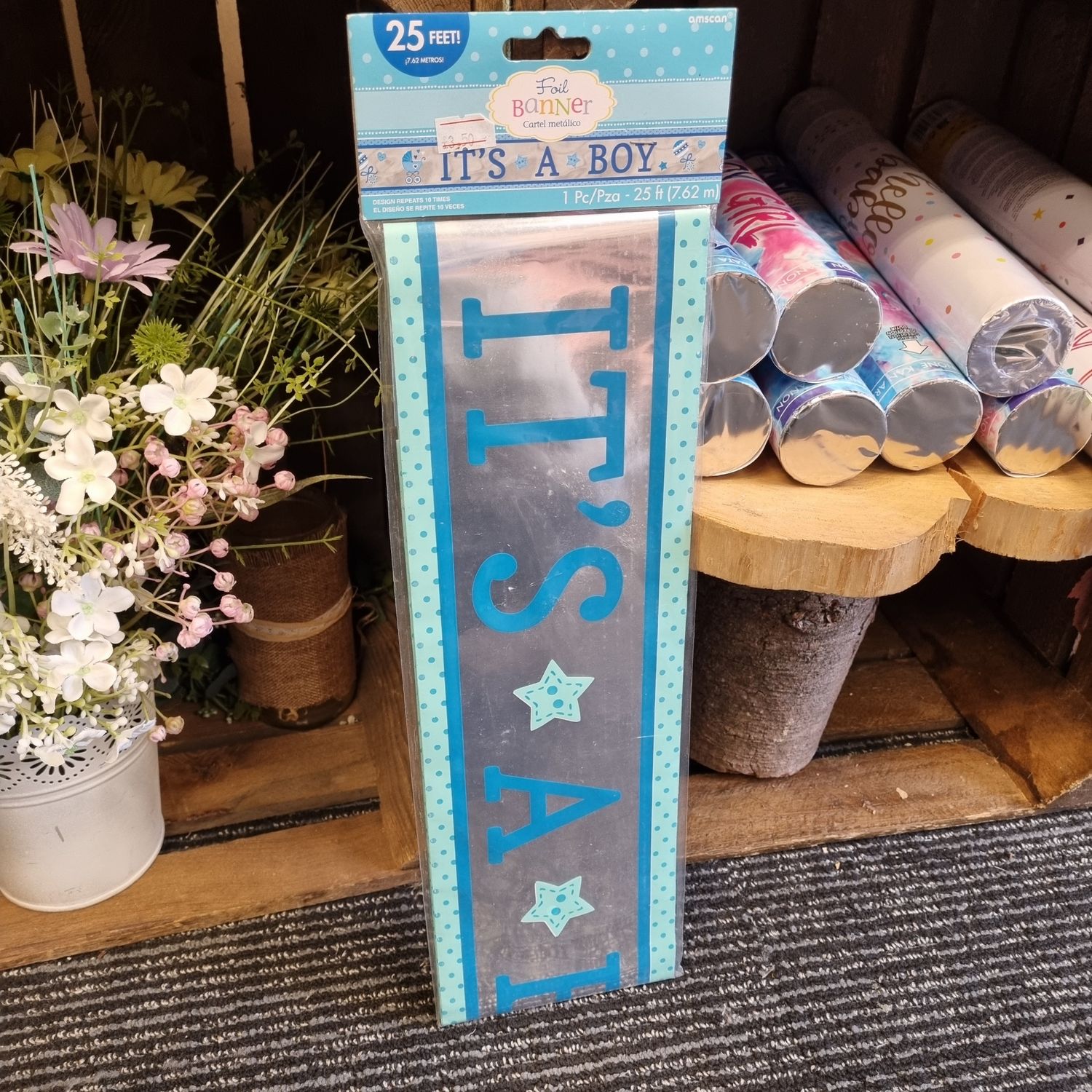 It's a boy foil banner