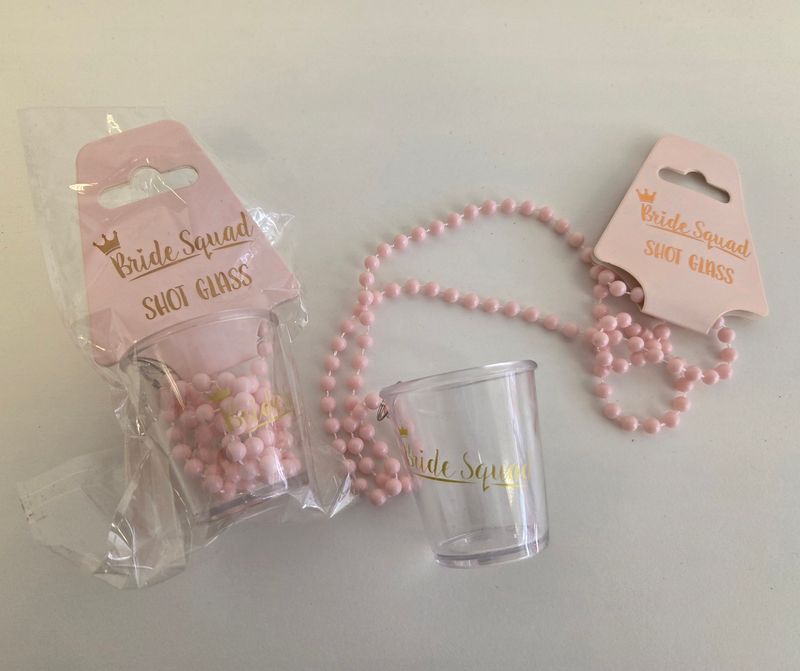 Shot glasses necklace hen party