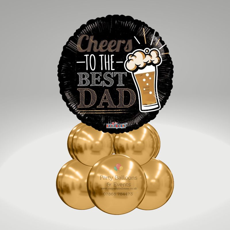 "Cheers to the Best Dad" Table Top Balloon Display 