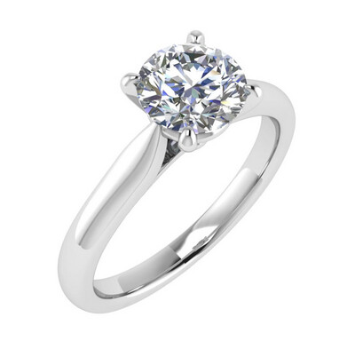 Moissanite 2ct Platinum Solitaire Engagement ring