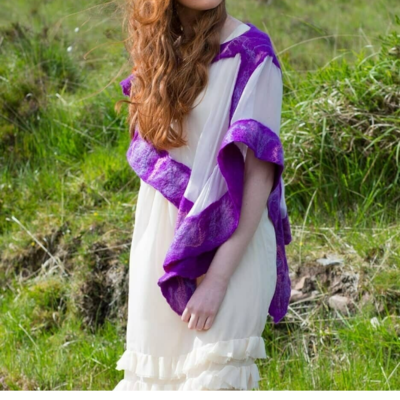 ORIGINAL silk and merino shawl - Purple ORIGINAL silk and merino shawl - Purple