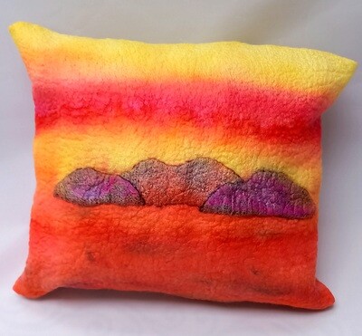 Decorative Felted Cushion - Sunset in the West