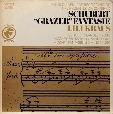 Lili Kraus - Schubert &quot;Grazer&quot;; Landler Suite/Mozart: Fantasies In C Minor And D Minor [LP] VINTAGE