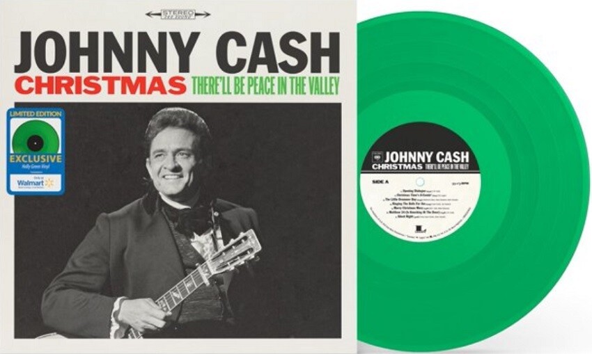 Johnny Cash - Christmas: There&#39;ll Be Peace In The Valley [LP] exclusive &quot;Holly Green&quot; colored vinyl *PRE-OWNED