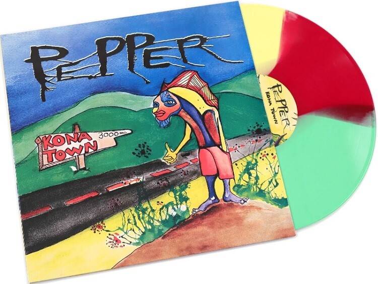 Pepper - Kona Town [LP] limited red, green, and yellow striped colored vinyl