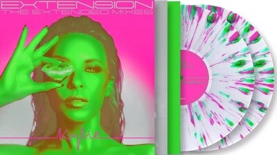 Kylie Minogue - Extension: The Extended Mixes [2LP] clear neon pink and green splatter colored vinyl