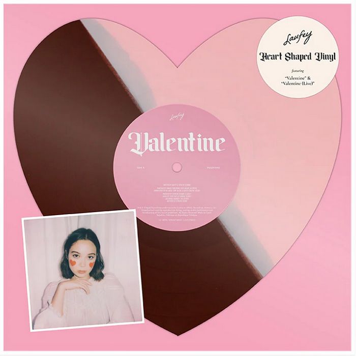 Laufey - Valentine [7&quot;] heart-shaped chocolate strawberry colored vinyl