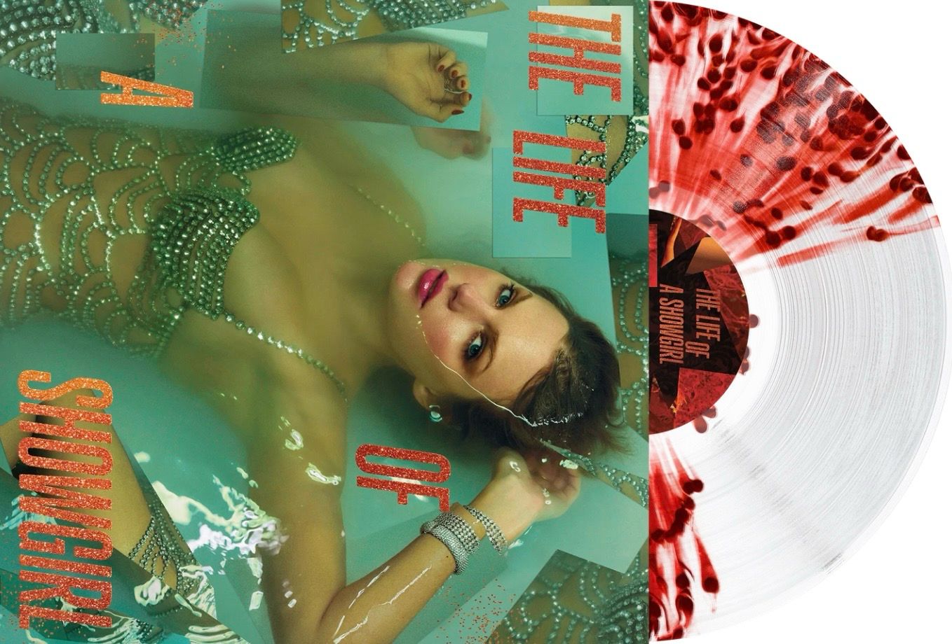 Taylor Swift - The Life of a Showgirl [LP] Honestly Wild clear transparent with metallic red splatter colored vinyl *PRE-ORDER