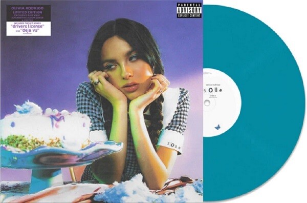Olivia Rodrigo - Sour [LP] exclusive neon blue colored vinyl, alternate artwork