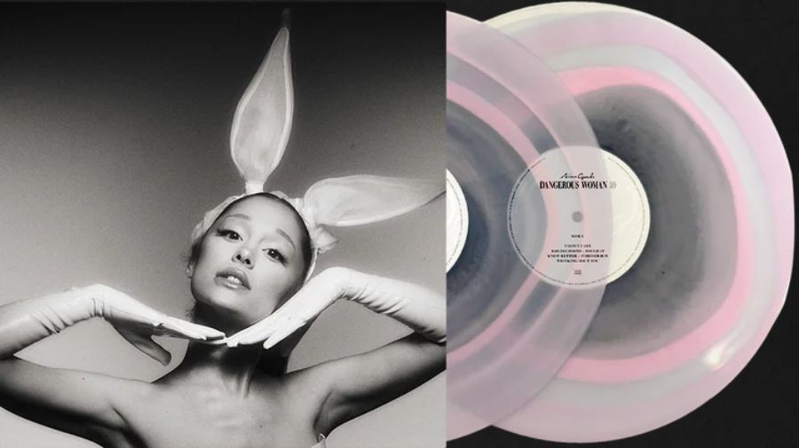 Ariana Grande - Dangerous Woman [2LP] anniversary edition pink and black in clear vinyl, alternate artwork
