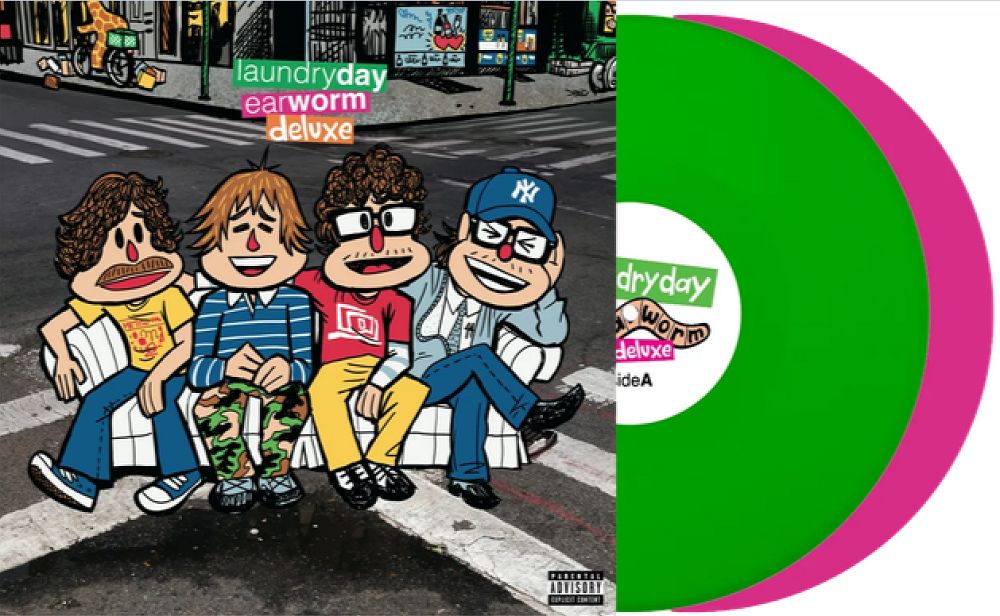 Laundry Day - Earworm [2LP] deluxe neon pink and neon green colored vinyl