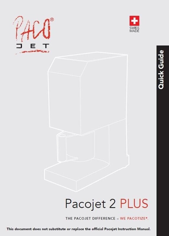 Pacojet 2 PLUS Instruction Manual