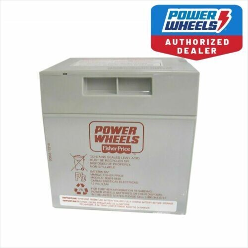 Power Wheels Ride On Toy Genuine 12 Volt Gray Battery Fresh